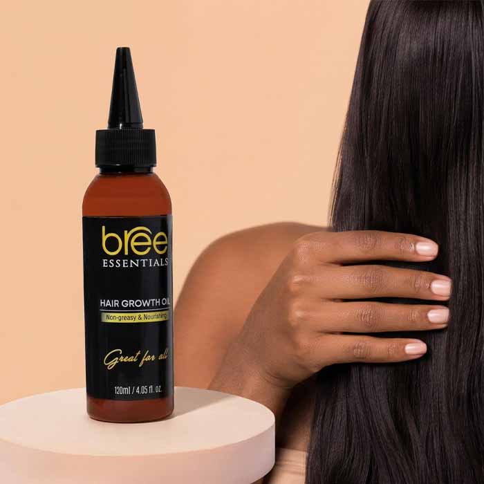 woman holding hair